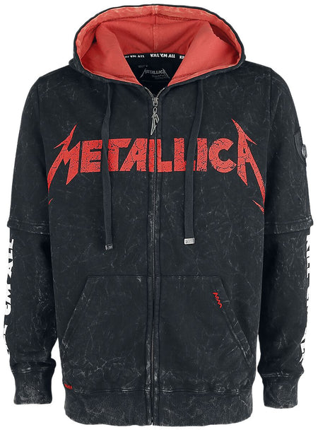 Sweat-shirt zippé à capuche  de Metallica - EMP Signature Collection - M à XXL - pour Homme - noir - metallica