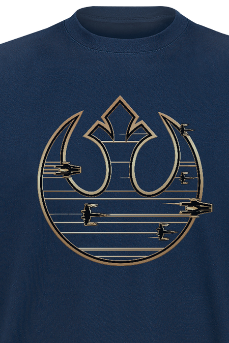 T-Shirt Manches courtes Disney de Star Wars - Logo Rebelle Doré - S à XXL - pour Homme - bleu - Star Wars - View 2