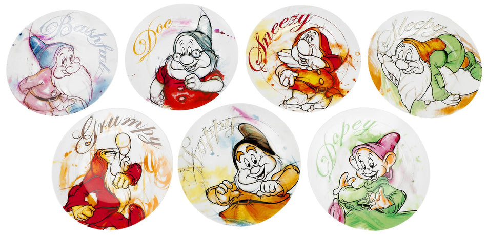Assiette Disney de Blanche-Neige Et les Sept Nains - Les Sept Nains - Lot d'Assiettes - pour Unisexe - multicolore - Blanche-Neige Et les Sept Nains