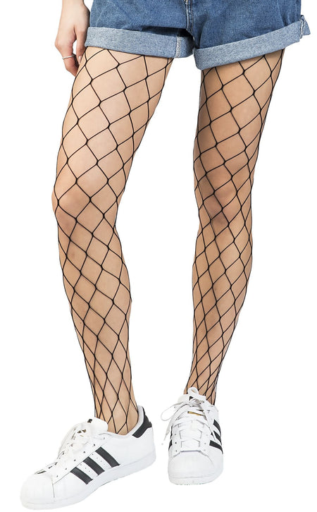 Collant Rockabilly de Pamela Mann - Collants Résille Extra Large Avec Taille Élastiquée - S-XL - pour Femme - noir - Pamela Mann