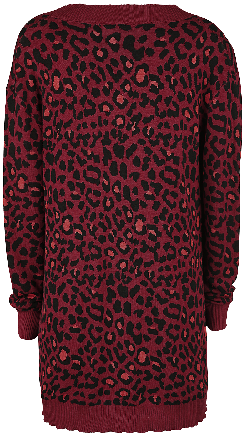 Gilets & Ponchos Rockabilly de Jawbreaker - Gilet Oversize Imprimé Léopard Rouge - XS à XXL - pour Femme - rouge/noir - Jawbreaker - View 2