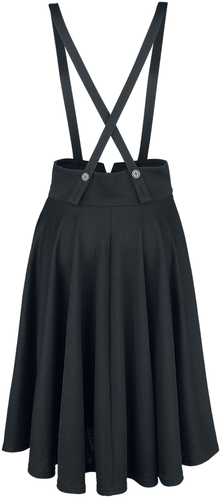 Jupe mi-longue Rockabilly de Voodoo Vixen - Jupe Salopette Noire Toyin Herringbone - S à 4XL - pour Femme - noir - Voodoo Vixen - View 2