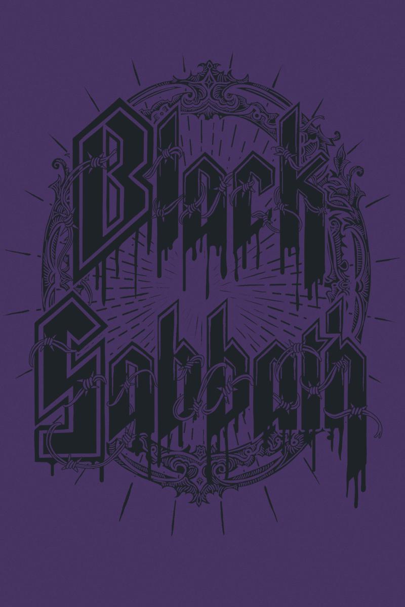 T-Shirt Manches courtes  de Black Sabbath - Black Emblem - S à XXL - pour Homme - violet - Black Sabbath - View 2