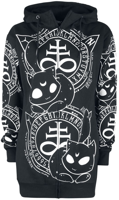 Sweat-shirt zippé à capuche  de Heartless - Sweat À Capuche Cat Craft - S à XL - pour Femme - noir/blanc - Heartless
