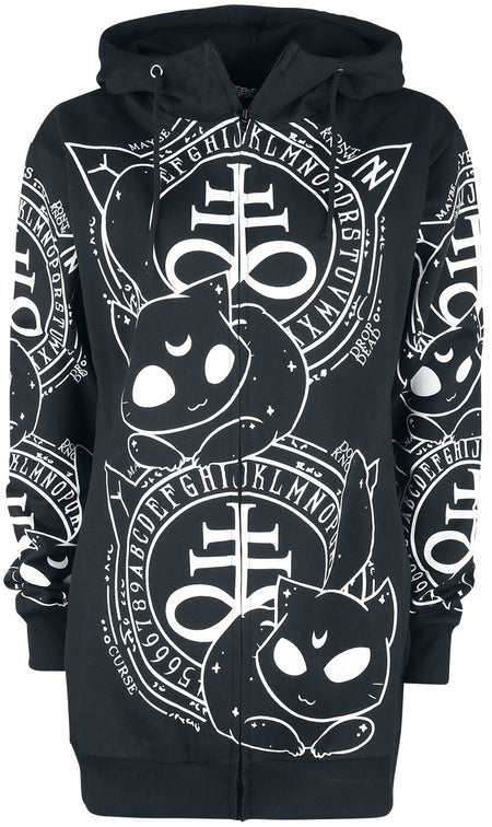 Sweat-shirt zippé à capuche  de Heartless - Sweat À Capuche Cat Craft - S à 4XL - pour Femme - noir/blanc - Heartless