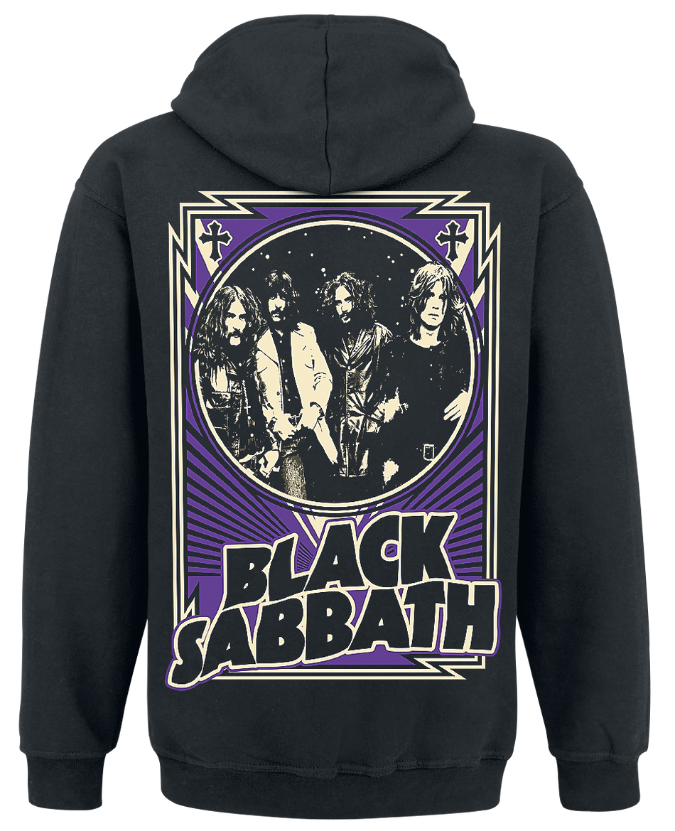 Sweat-shirt à capuche  de Black Sabbath - Vintage Photo Cross - S à XXL - pour Homme - noir - Black Sabbath - View 2