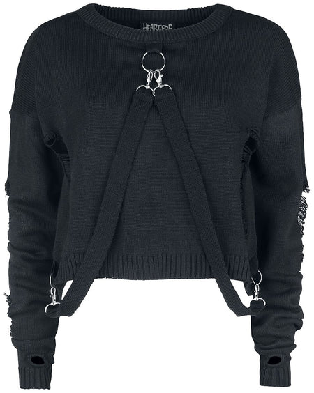 Pull tricoté  de Heartless - Haut Akela - XS à XXL - pour Femme - noir - Heartless