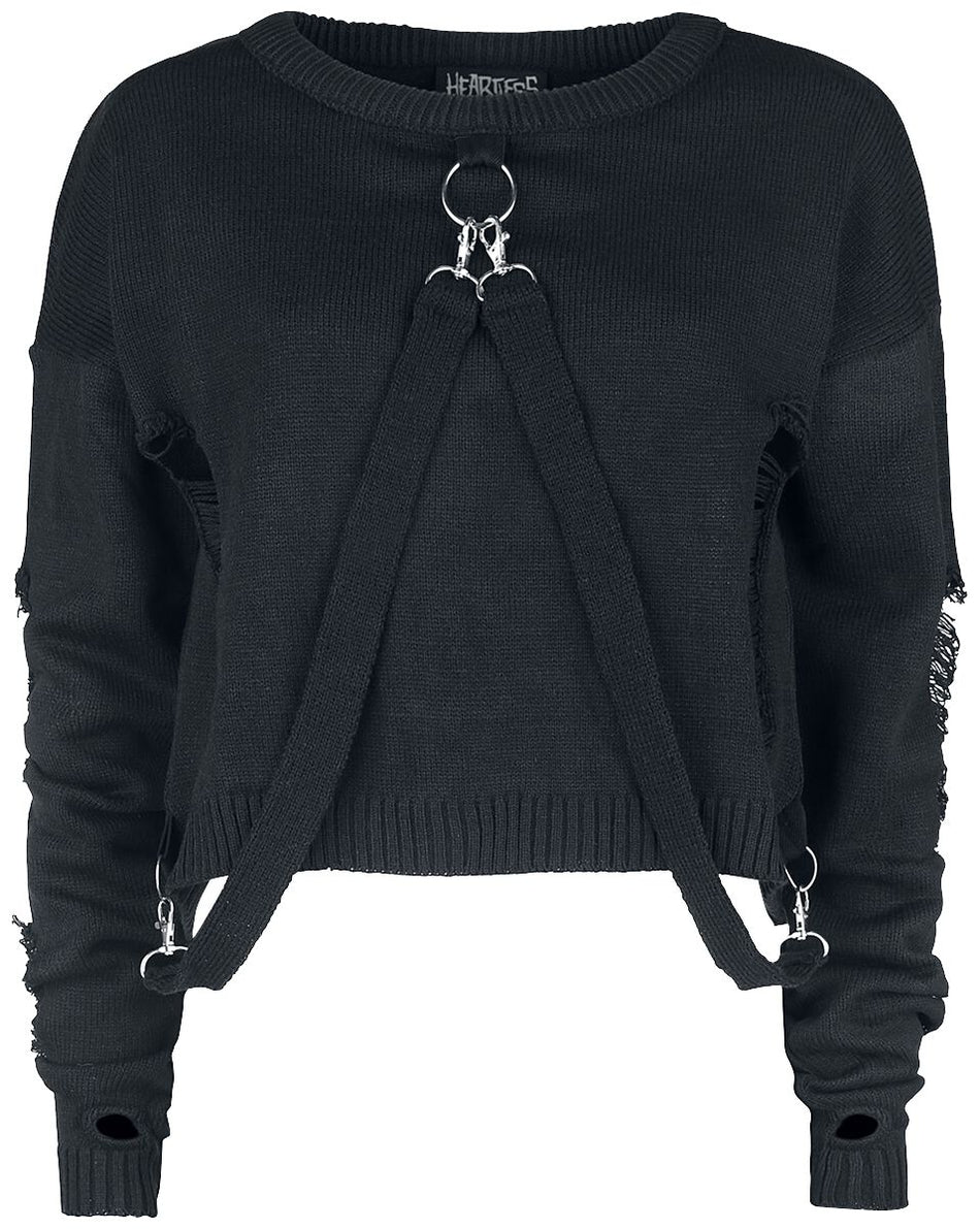 Pull tricoté  de Heartless - Haut Akela - XS à XXL - pour Femme - noir - Heartless