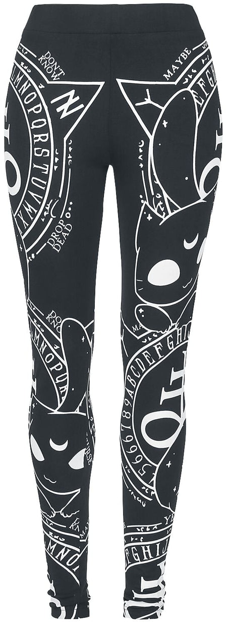 Legging Gothic de Heartless - Leggings Cat Craft - XS à XXL - pour Femme - noir/blanc - Heartless