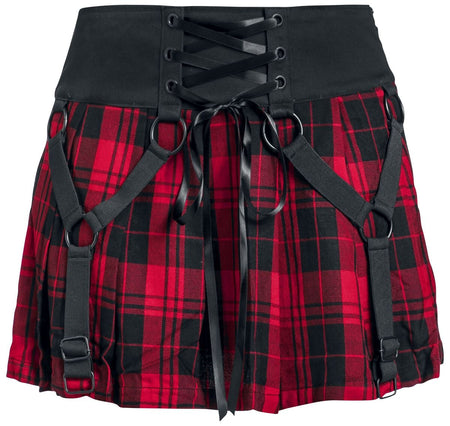 Jupe courte  de Heartless - Jupe Hesper - XS à XXL - pour Femme - noir/rouge - Heartless