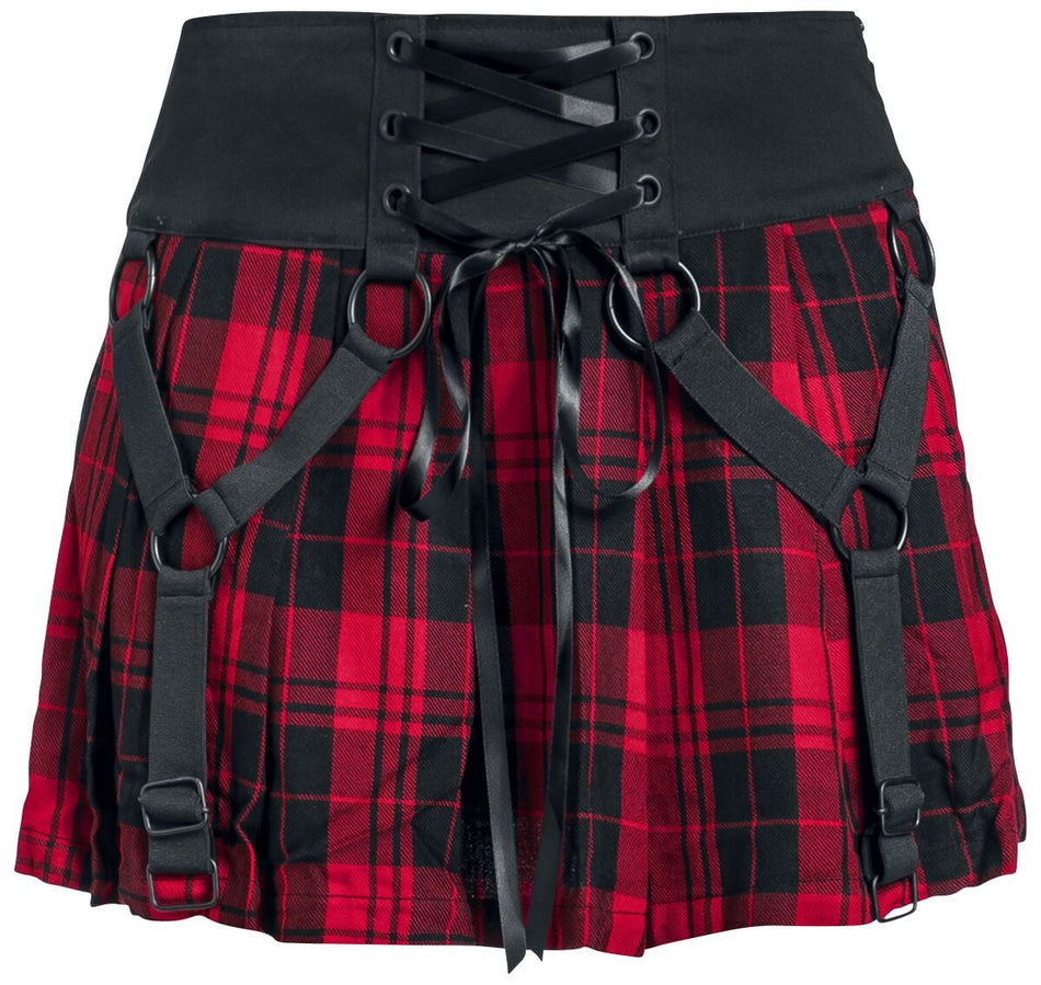Jupe courte  de Heartless - Jupe Hesper - XS à XXL - pour Femme - noir/rouge - Heartless