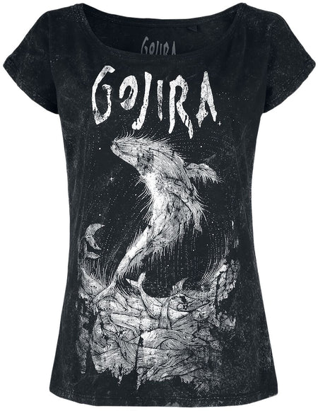 T-Shirt Manches courtes  de Gojira - Wood Block Whales - S à XXL - pour Femme - noir - Gojira