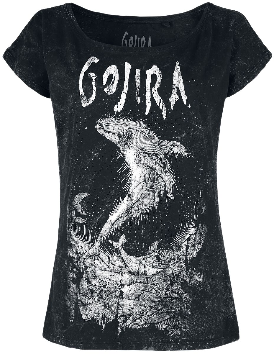 T-Shirt Manches courtes  de Gojira - Wood Block Whales - S à XXL - pour Femme - noir - Gojira