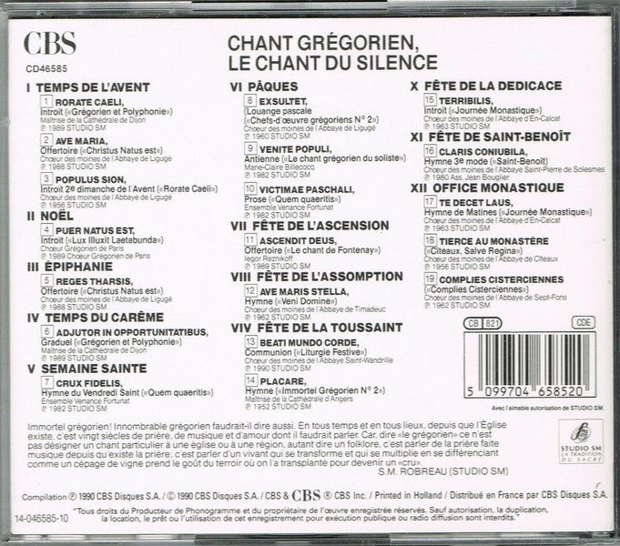 Chant grégorien - Front Cover