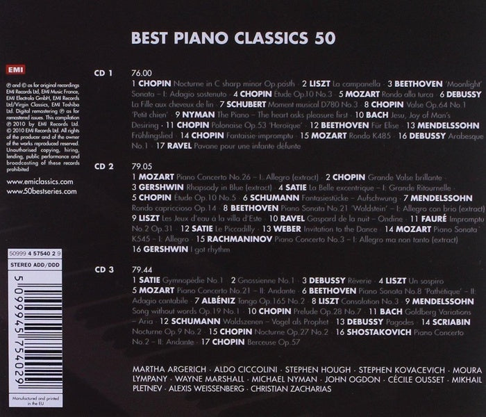 50 Best Piano - Front Cover