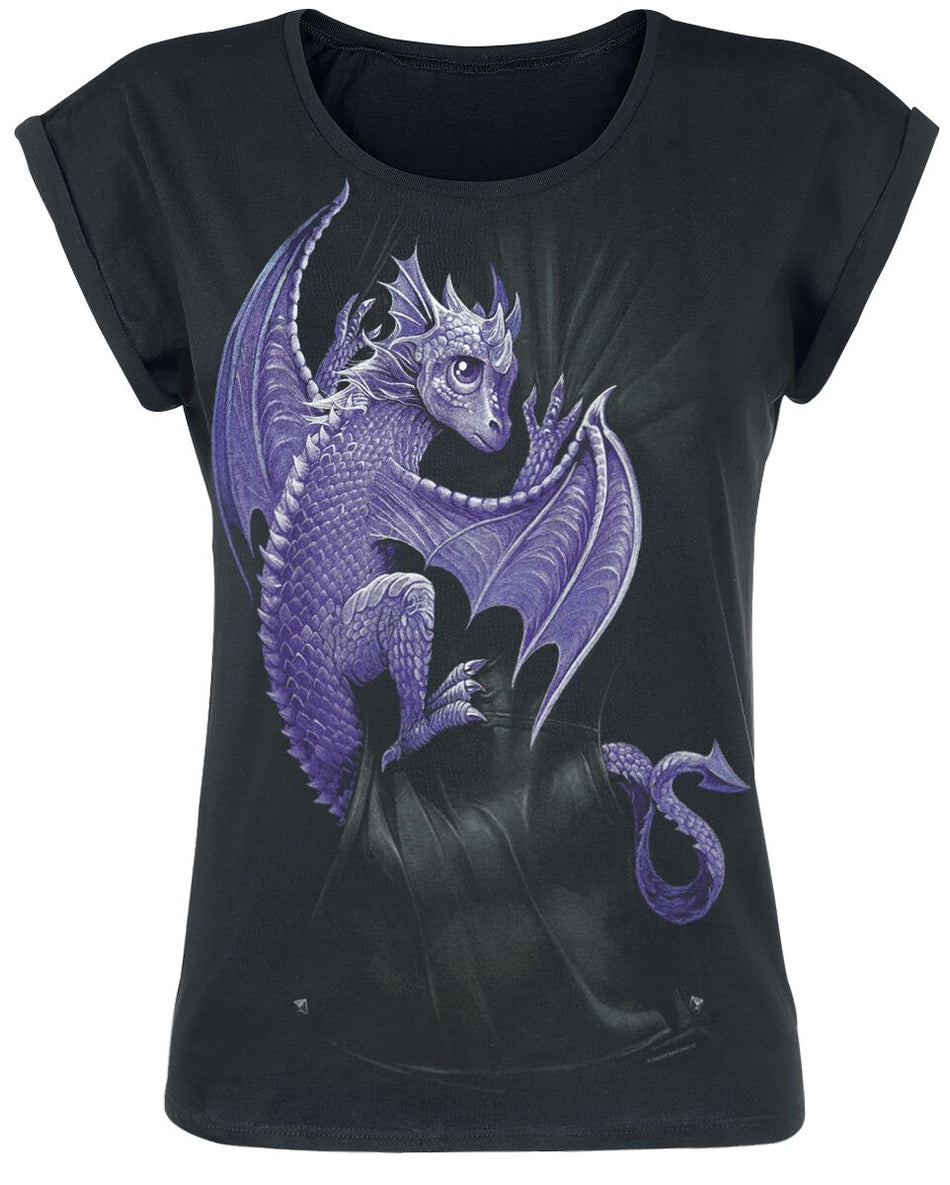 T-Shirt Manches courtes Gothic de Spiral - Pocket Dragon - S à XL - pour Femme - noir - Spiral
