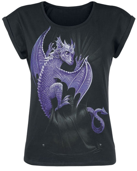 T-Shirt Manches courtes Gothic de Spiral - Pocket Dragon - S à XXL - pour Femme - noir - Spiral