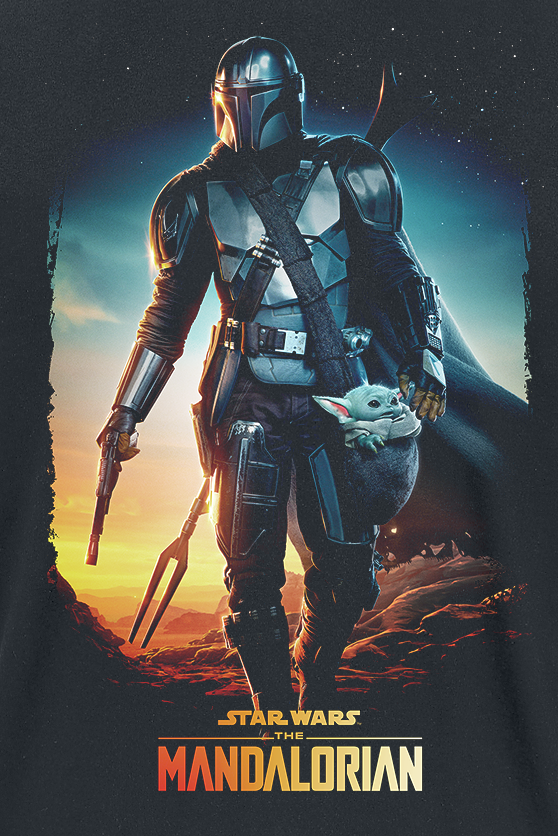 T-Shirt Manches courtes  de Star Wars - The Mandalorian - Through the Galaxy - S à XXL - pour Homme - noir - Star Wars - View 2