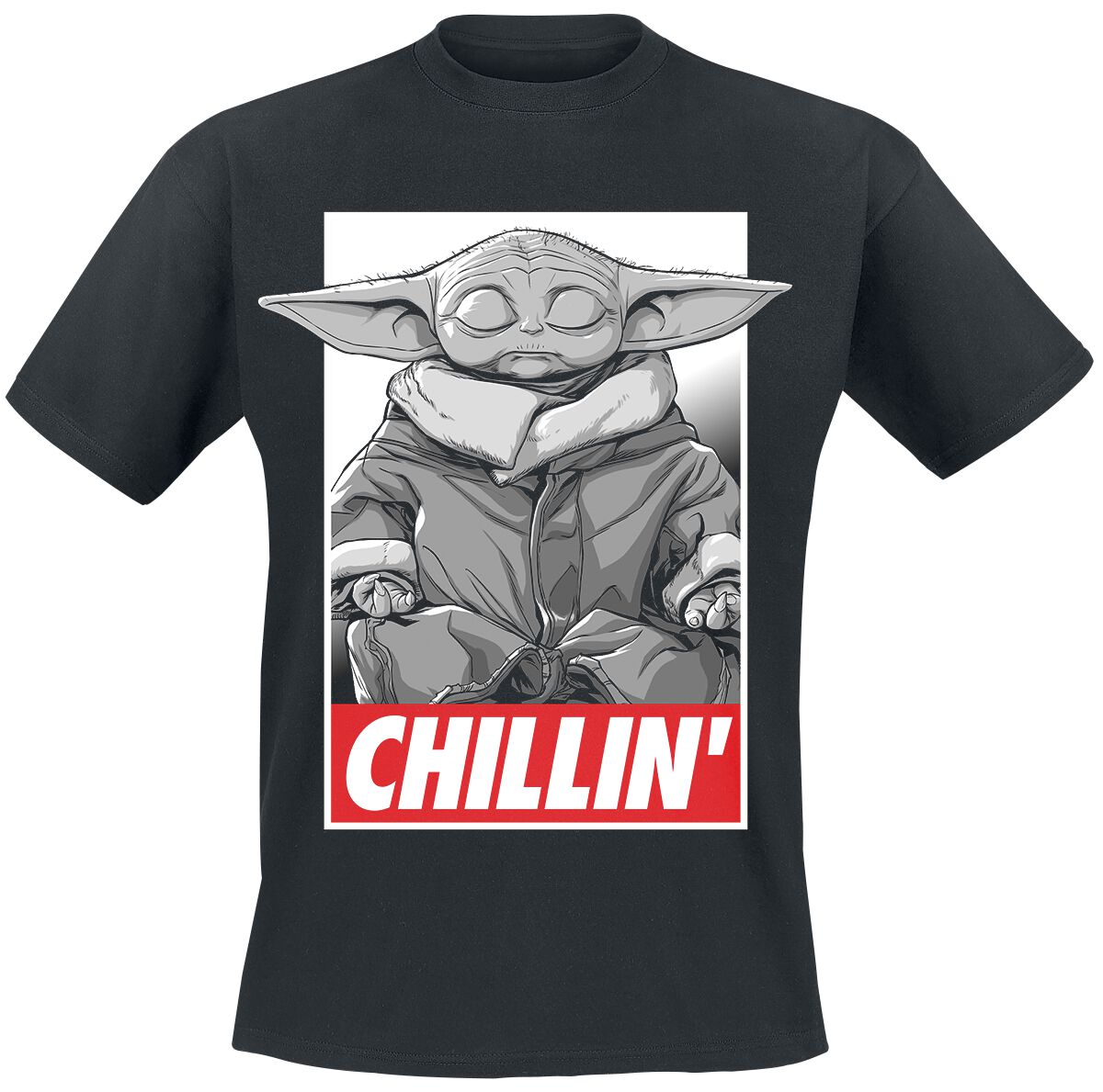 T-Shirt Manches courtes Disney de Star Wars - The Mandalorian - Chillin - S à XXL - pour Homme - noir - Star Wars