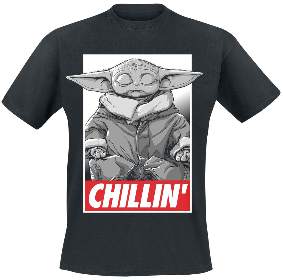 T-Shirt Manches courtes Disney de Star Wars - The Mandalorian - Chillin - S à XXL - pour Homme - noir - Star Wars
