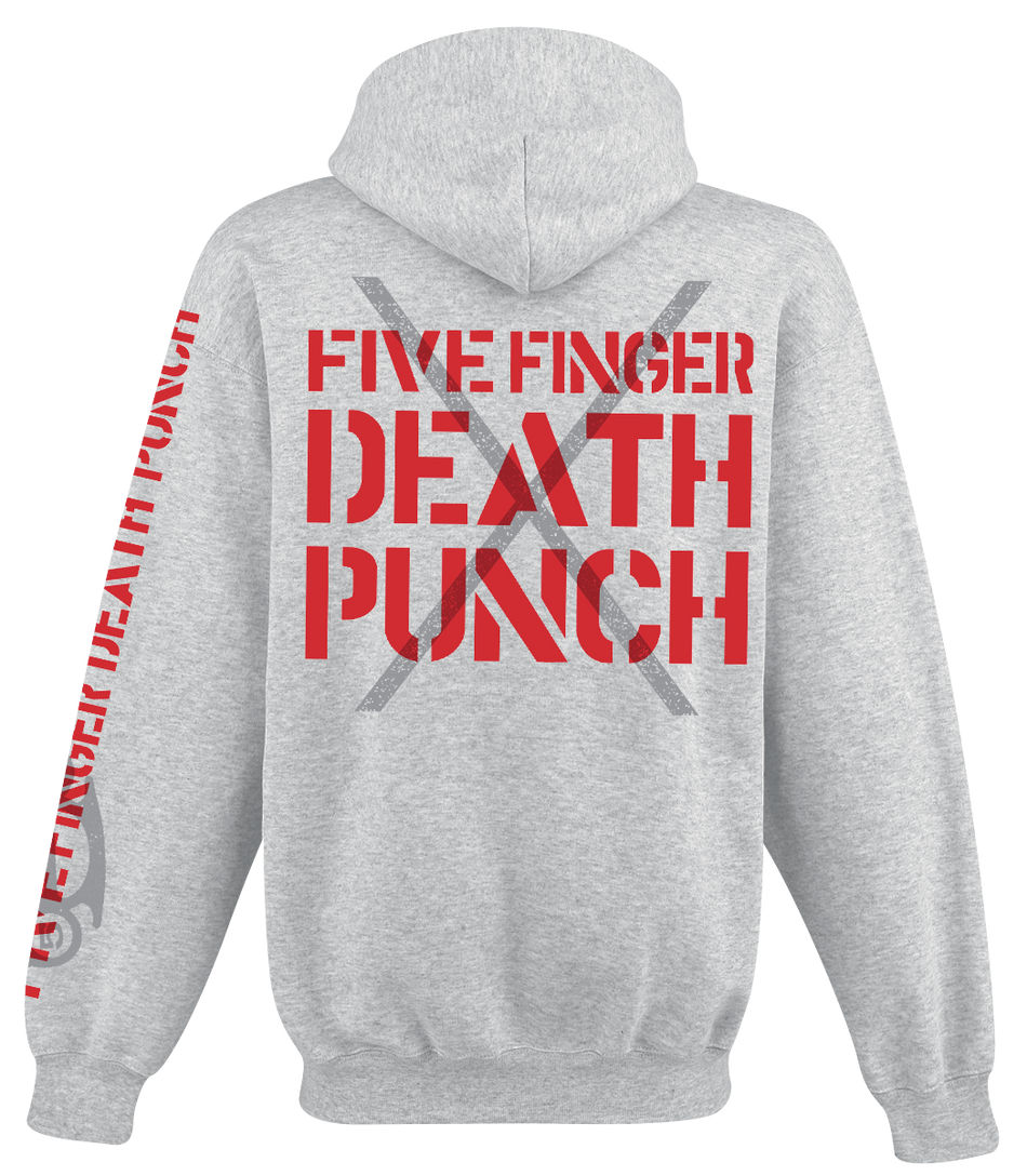 Sweat-shirt à capuche  de Five Finger Death Punch - FFDP X Hoodie - S à XL - pour Homme - gris chiné - Five Finger Death Punch - View 2