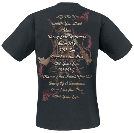T-Shirt Manches courtes  de Five Finger Death Punch - Wrong Side Of Heaven - S à XL - pour Homme - noir - Five Finger Death Punch - View 2