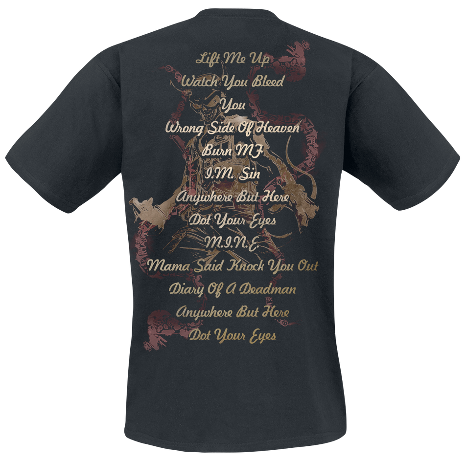 T-Shirt Manches courtes  de Five Finger Death Punch - Wrong Side Of Heaven - S à XL - pour Homme - noir - Five Finger Death Punch - View 2