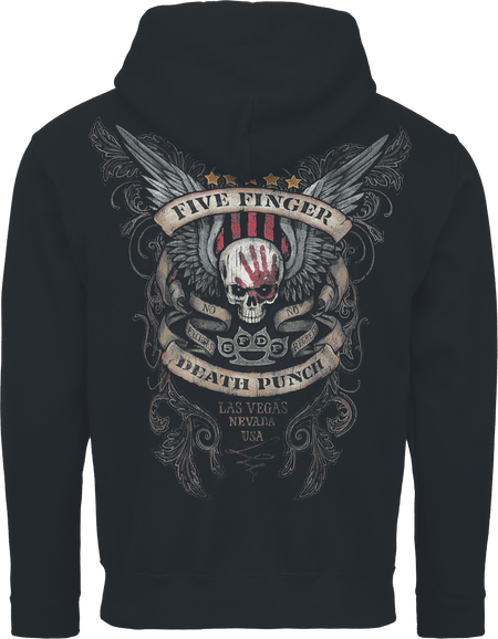 Sweat-shirt zippé à capuche  de Five Finger Death Punch - Winged Knuckles - S à XXL - pour Homme - noir - Five Finger Death Punch - View 2