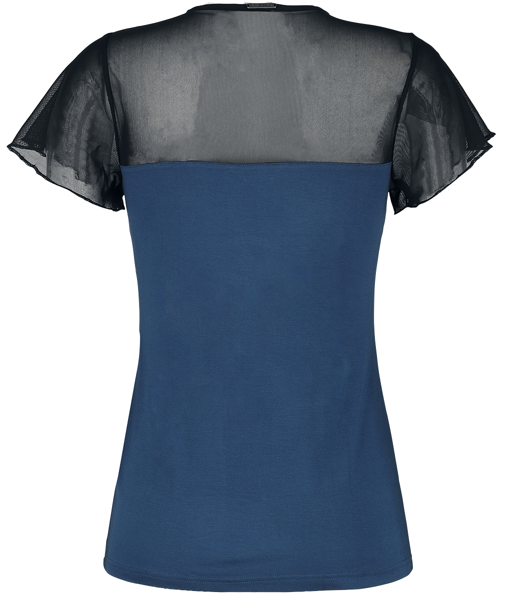 T-Shirt Manches courtes Rockabilly de Pussy Deluxe - T-Shirt Lovely Chic - S à XL - pour Femme - bleu/noir - Pussy Deluxe - View 2