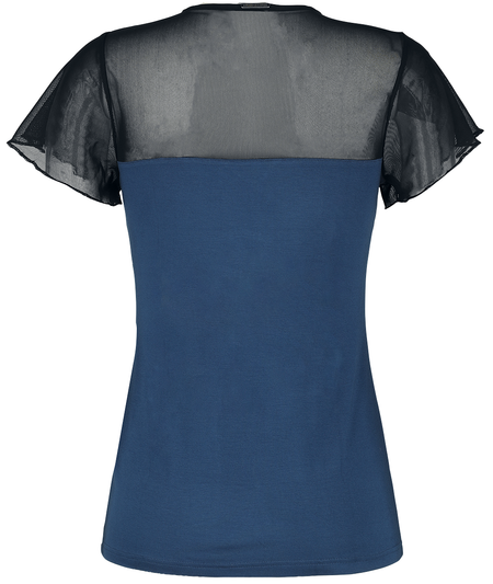T-Shirt Manches courtes Rockabilly de Pussy Deluxe - T-Shirt Lovely Chic - S à XL - pour Femme - bleu/noir - Pussy Deluxe - View 2