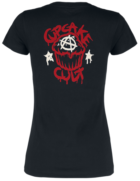 T-Shirt Manches courtes Gothic de Cupcake Cult - T-Shirt Wonderland - S à XXL - pour Femme - noir/blanc/rouge - Cupcake Cult - View 2