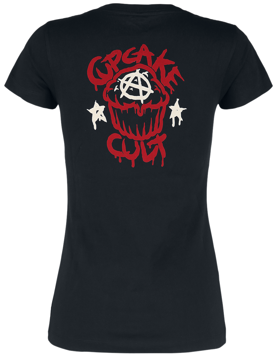 T-Shirt Manches courtes Gothic de Cupcake Cult - T-Shirt Wonderland - S à XXL - pour Femme - noir/blanc/rouge - Cupcake Cult - View 2
