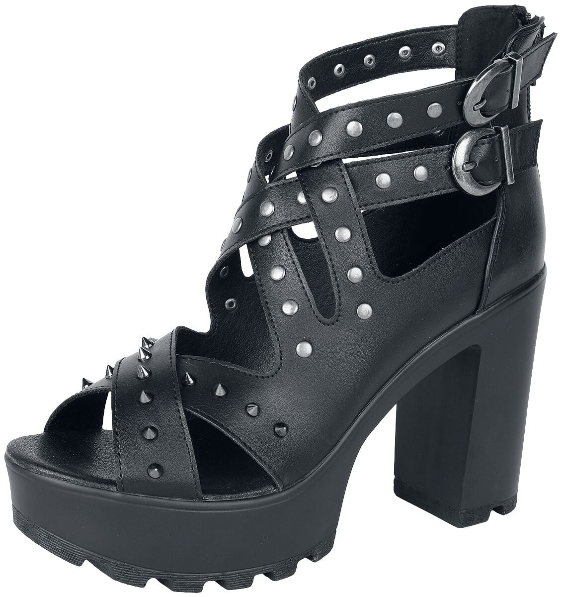 Talons hauts  de Black Premium by EMP - Talons Hauts Sangles & Clous - EU38 à EU40 - pour Femme - noir - Black Premium by EMP