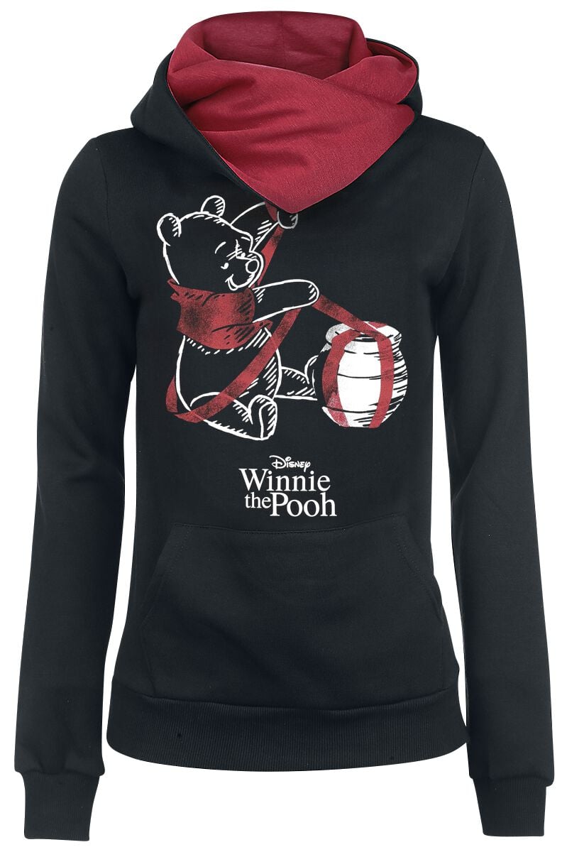 Sweat-shirt à capuche Disney de Winnie L'Ourson - Le Cadeau - XS à S - pour Femme - noir/rouge - Winnie L'Ourson