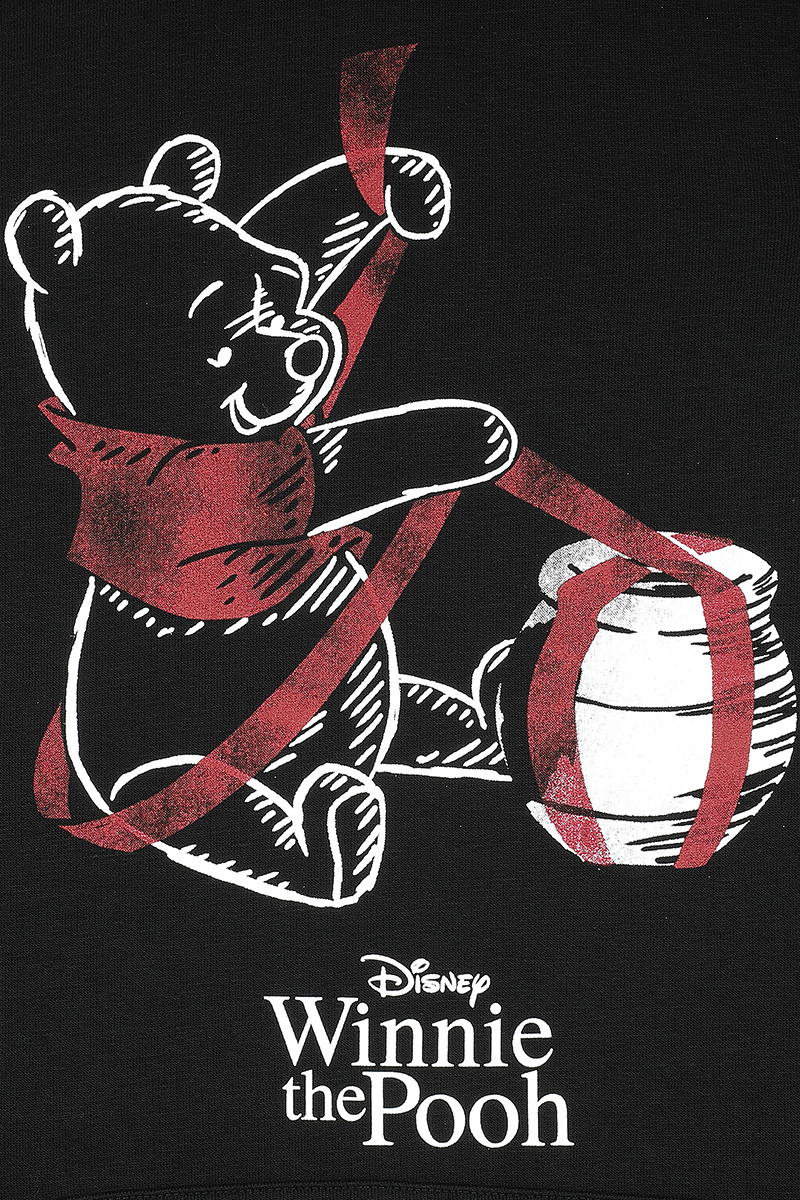 Sweat-shirt à capuche Disney de Winnie L'Ourson - Le Cadeau - XS à S - pour Femme - noir/rouge - Winnie L'Ourson - View 2