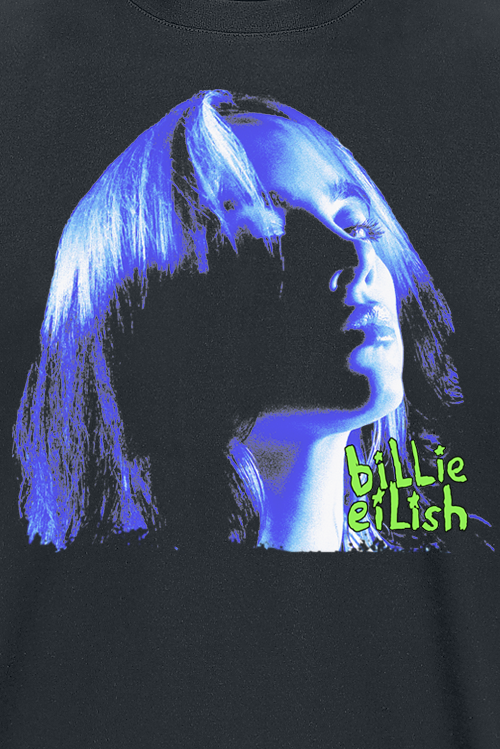 T-Shirt Manches courtes  de Billie Eilish - Neon Blue Shadow - S à XXL - pour Unisexe - noir - Billie Eilish - View 2