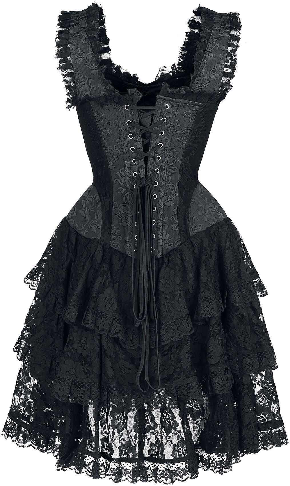 Robe courte Gothic de Gothicana by EMP - Robe courte corset avec dentelle - S à M - pour Femme - noir - Gothicana by EMP - View 2