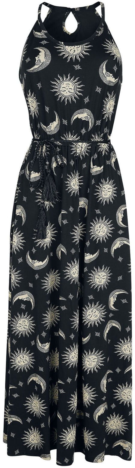 Robe longue Gothic de Gothicana by EMP - Robe longue avec Soleil, Lune & Étoiles - XS à 5XL - pour Femme - noir - Gothicana by EMP