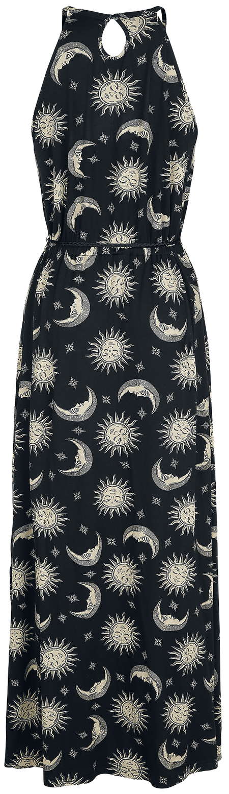 Robe longue Gothic de Gothicana by EMP - Robe longue avec Soleil, Lune & Étoiles - XS à 5XL - pour Femme - noir - Gothicana by EMP - View 2