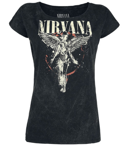 T-Shirt Manches courtes  de Nirvana - Angel - S à 3XL - pour Femme - anthracite - Nirvana