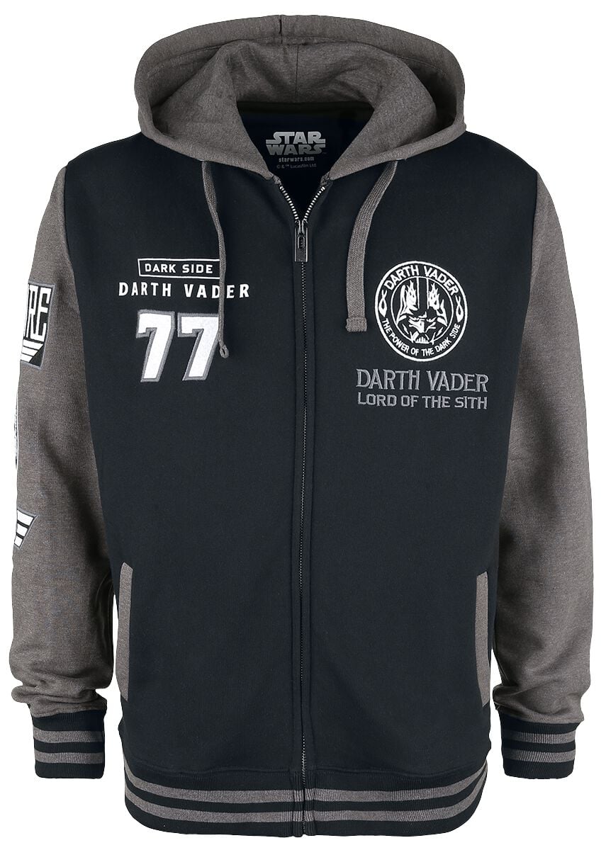 Sweat-shirt zippé à capuche Disney de Star Wars - Dark Vador - S à 4XL - pour Homme - noir/gris foncé - Star Wars