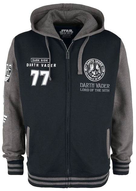Sweat-shirt zippé à capuche Disney de Star Wars - Dark Vador - S à 4XL - pour Homme - noir/gris foncé - Star Wars