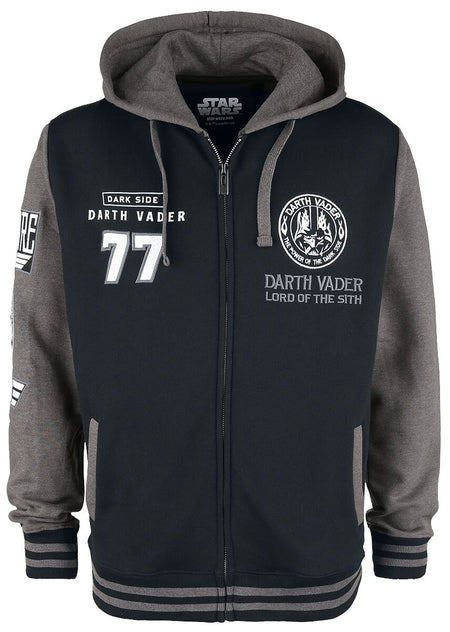 Sweat-shirt zippé à capuche Disney de Star Wars - Dark Vador - S à 5XL - pour Homme - noir/gris foncé - Star Wars