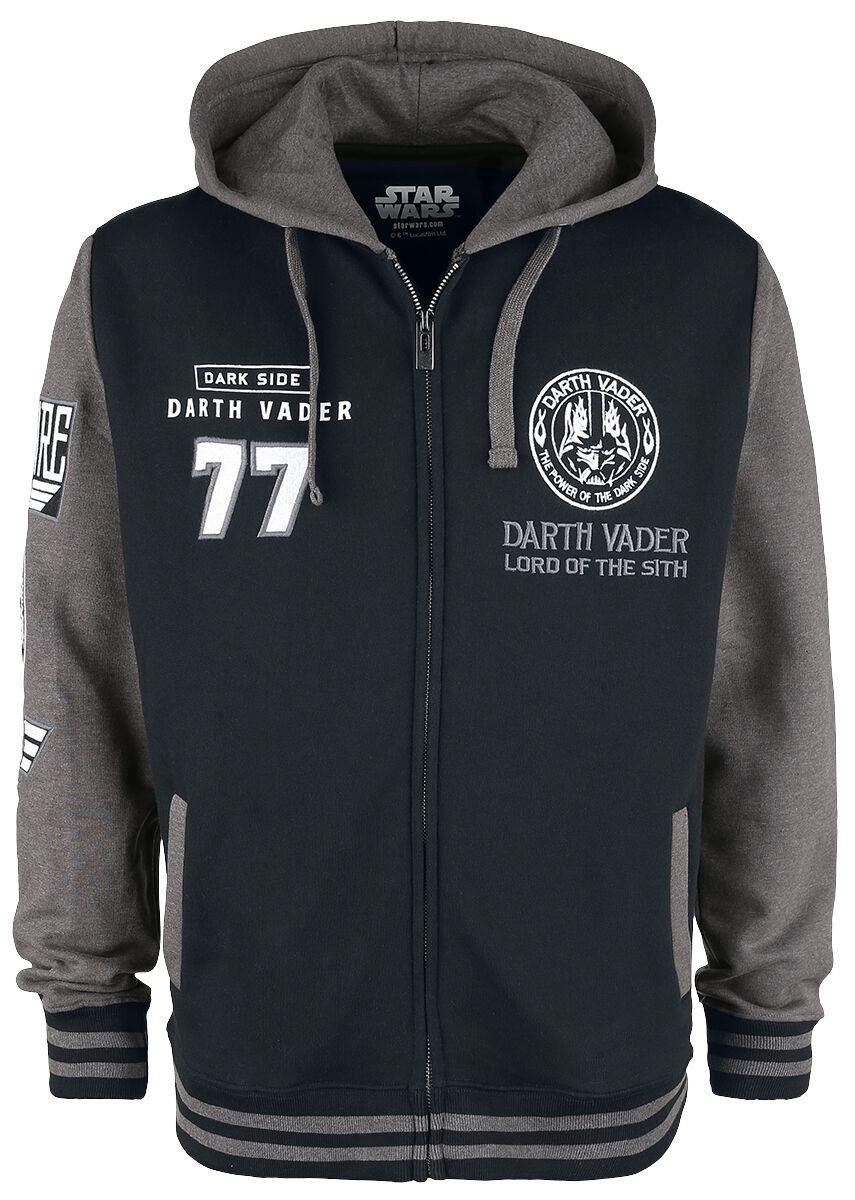 Sweat-shirt zippé à capuche Disney de Star Wars - Dark Vador - S à 5XL - pour Homme - noir/gris foncé - Star Wars