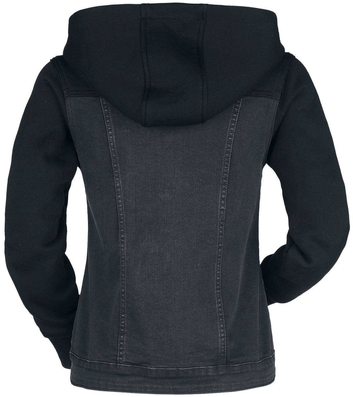 Veste en Jean  de RED by EMP - Veste En Jean Avec Manches & Capuche En Sweat - S à 3XL - pour Femme - noir - RED by EMP - View 2