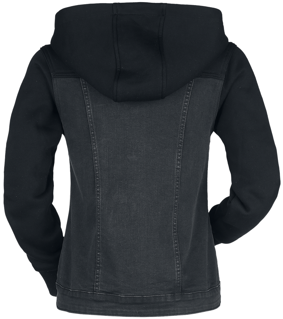 Veste en Jean  de RED by EMP - Veste En Jean Avec Manches & Capuche En Sweat - S à 3XL - pour Femme - noir - RED by EMP - View 2