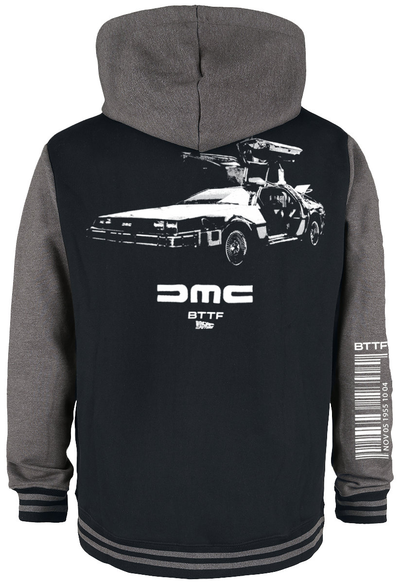 Sweat-shirt zippé à capuche  de Retour Vers Le Futur - Delorean - S à XXL - pour Homme - noir/gris foncé - Retour Vers Le Futur - View 2