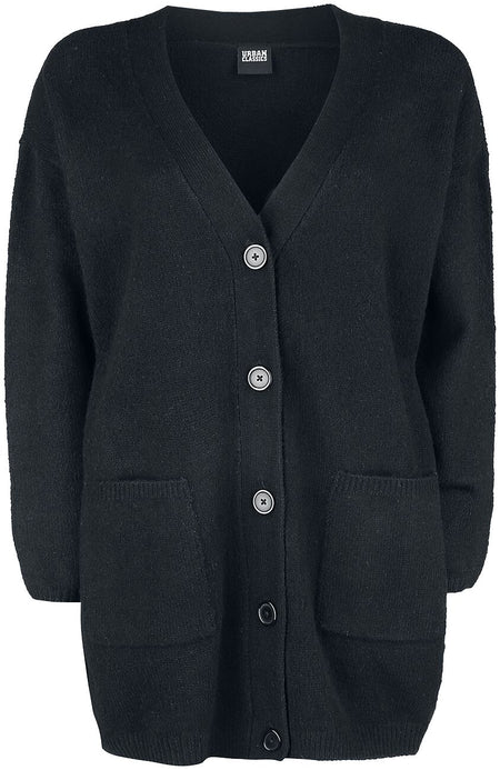 Gilets & Ponchos  de Urban Classics - Gilet Tricoté Chunky Fluffy - XS à 5XL - pour Femme - noir - Urban Classics