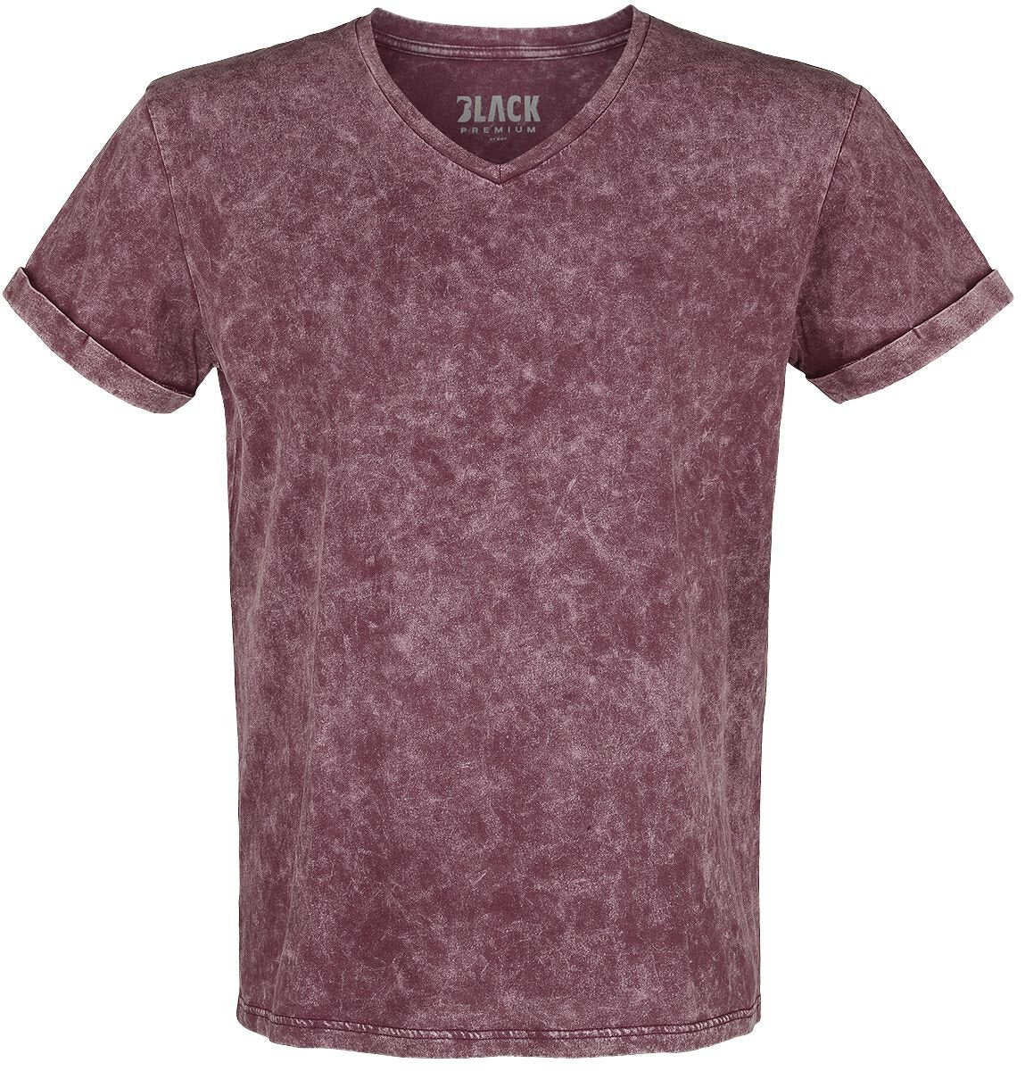 T-Shirt Manches courtes  de Black Premium by EMP - T-Shirt Délavé - S à 5XL - pour Homme - bordeaux - Black Premium by EMP