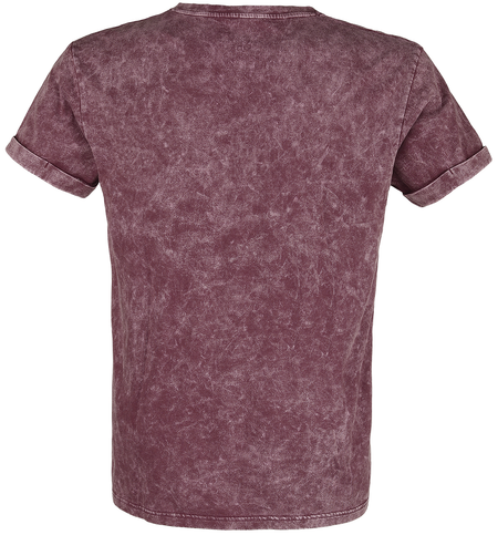 T-Shirt Manches courtes  de Black Premium by EMP - T-Shirt Délavé - S à 5XL - pour Homme - bordeaux - Black Premium by EMP - View 2